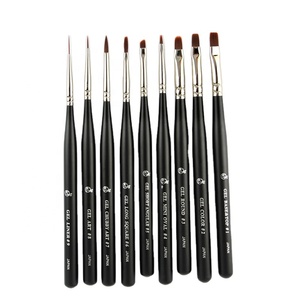 Ensemble de pinceaux professionnels pour nail art OME, très demandé, avec pinceaux liner et ovales, manche en bois, pour usage en salon - Product Image 1