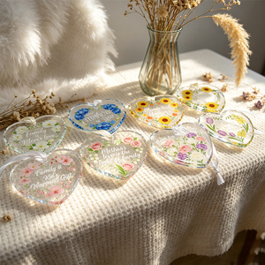 Decoración Personalizada para el Hogar, Colgante de Cristal con Forma de Corazón, Letrero Suspendido, Adornos de Cristal Personalizados OEM ODM - Product Image 2