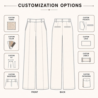 Pantalon large taille haute pour femme, coupe ajustée, élégant, idéal pour le bureau, personnalisable