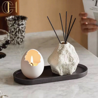 C & H Ensemble diffuseur de roseaux en céramique personnalisé de luxe Diffuseur de roseaux en argile céramique Coffret cadeau de parfum d'intérieur Bouteille diffuseur de roseaux écologique