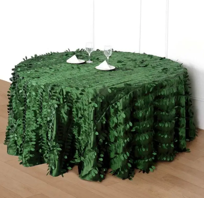 Wholesale Polyester Taffeta Leaf Petal Tablecloth for Wedding Party Event Banquet