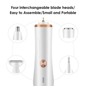 Depiladora 4 en 1 indolora para mujer, afeitadora eléctrica recargable, recortadora de vello nasal, máquina de afeitar para depilación corporal - Product Image 5