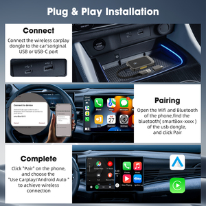 Logo personnalisé Adaptateur Carplay sans fil Dongle USB Car Play Compatible pour les voitures pour Iphone Android Auto - Product Image 4