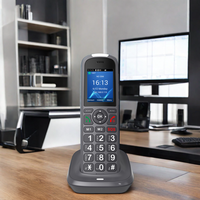 Telepon VoIP WiFi Tanpa Kabel Sasincomm S08 4G LTE 3G GSM Tombol Besar 3-Line Dual SIM Layar 2.4" WiFi Hotspot