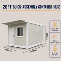 Maison conteneur préfabriquée de 20 pieds, conception modulaire, petit conteneur de stockage mobile, bureau et logement résidentiel
