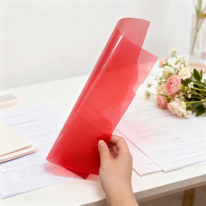 Cartella di plastica con Logo personalizzato trasparente a forma di L per l'uso negli uffici scolastici - Product Image 2