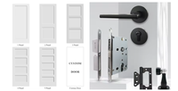 Porte en polymère moulé à âme creuse, design minimaliste, isolation acoustique, apprêt blanc, pour usage extérieur d'appartement et de hall