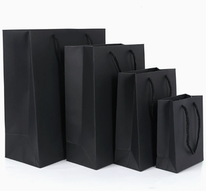 Custom Printed Thickened Kraft Paper Tote Bags with Cotton Handles for Clothing Store - Product Image 1