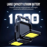 Porte-clés multifonctionnel en aluminium à trois têtes, mini lampe torche COB portable pour camping et extérieur, entrée Type-C, étanche IPX5, à suspendre