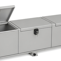 Boîte de rangement pour camion en aluminium, compartiment verrouillable, revêtement poudré, multi-sections, boîte à outils pour camions de flotte