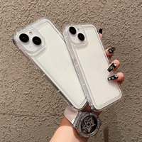 Coque de téléphone transparente en TPU pour iPhone 16 Pro Max avec cadre photo et absorption des chocs