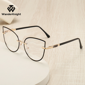 2025新仕様フレーム光学眼鏡コンピューター光学フレーム猫目ファッショナブルな眼鏡アンチブルーライトメガネ女性用 - Product Image 1