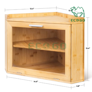 <b>Bamboo</b> Wood Bread Storage <b>Container</b> and Corner Bread Holder Bread Box - Product Image 1