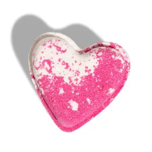 럭셔리 목욕 용품 사용자 정의 핑크 사랑 심장 모양의 목욕 폭탄 원형 유기 발렌타인 목욕 폭탄