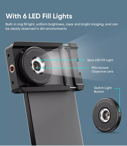 Ống Kính Hiển Vi Di Động LED MS009 <span class=keywords><strong>100X</strong></span> Kèm Bộ Chuyển Đổi Điện Thoại Kính Hiển Vi Bỏ Túi CPL - Product Image 3