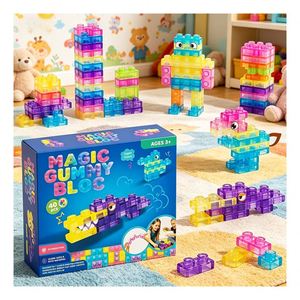 Creative Classic Stack Cubes Preschoolers Squishy TPR Construction Game Family Trip Entertainment Fine Motor Growth <b>Builder</b> - Product Image 1