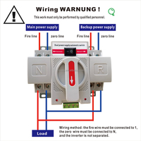 Interrupteur de transfert automatique (ATS) 2P de haute qualité, type MCB 63A 25A 40A 50A 32A 220V/230V, rail DIN, pour alimentation ininterrompue