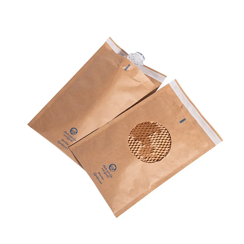 Custom honeycomb ondulado folha almofada remetentes biodegradável acolchoado correio papel favo de mel reciclável personalizado envio sacos