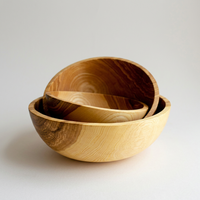 Bol à servir en bois poli de luxe, ensemble de bols faits à la main, grain de bois naturel, bols en forme de nid, plat de service minimaliste pour la décoration alimentaire