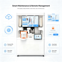 Automatische robotkoffiekiosk met 6-assige robotarm, verse koffie, melkthee, fruitthee, warme en koude dranken, automaat