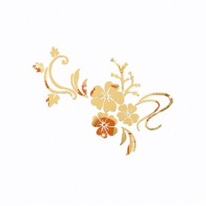 Autocollant mural miroir en acrylique motif floral pour la maison, décoration de fond pour salon et chambre, peinture autocollante effet miroir - Product Image 1