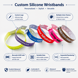 Braccialetti in PVC Personalizzati Multicolore per Nuoto e Pesca, Braccialetti per Festival Musicali - Product Image 5