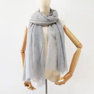 2024 New Wholesale Custom Pashmina Cashmere Shawl Spring Summer thin Pure Color Women Long Cashmere Scarf