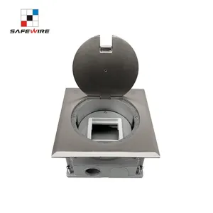 HTD-140YK/YKP/stainless steel material/service outlet box/Residential floor boxes hinged lid