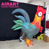 Animal gonflable de coq de décoration d'activité publicitaire, grand ballon gonflable de poulet