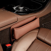 Boîte de rangement premium pour interstice de siège de voiture en cuir doux au toucher, pour femmes et hommes, avec flocage, compatible Mercedes Audi Tesla