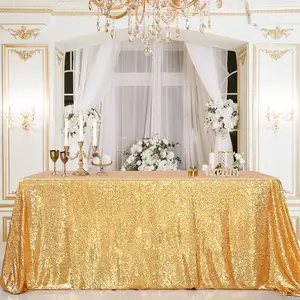 Sparkly Drape Tablecloth Gold Tablecloth Sequin Fabric Tablecloth for Ceremony Party