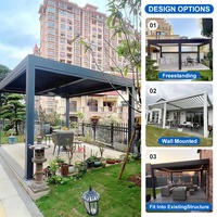 Pergola à lames orientables en aluminium SUNTO, personnalisée, pour extérieur, imperméable, ignifuge, écologique, au design naturel, auvent pour terrasse, balcon, auvent de patio