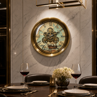 Horloge murale design en métal, accessoires de décoration intérieure, horloge murale silencieuse, horloge murale décorative de luxe pour salon