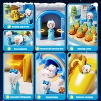 Maison de poupée magique, ensemble de jeu pour filles, contrôle magnétique, château/ferme mobile, maison de poupée, jeu de simulation, jeu de table pour enfants