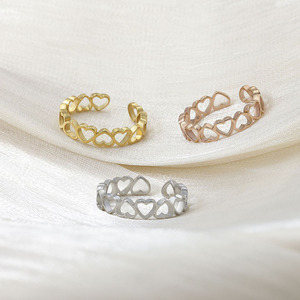 TS003 Waterproof <strong>Gold</strong> Plated 316L Stainless Steel Heart Shaped Adjustable <strong>Toe</strong> <strong>Ring</strong> Summer Foot Beach Jewelry Midi <strong>Ring</strong> - Product Image 4