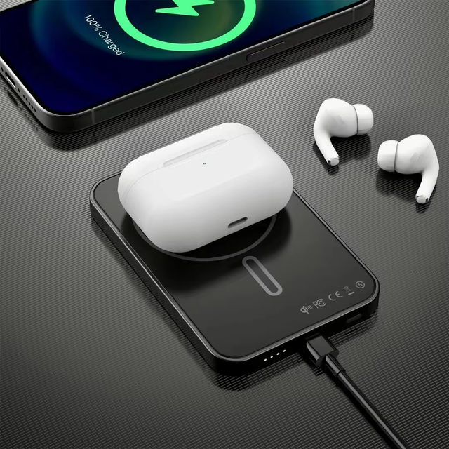 Qi2 Certified 10000mAh Magnetic Wireless Power Bank, 2025 New 3-in-1 Solid State Battery Ultra-Thin USB-C Fast Charger