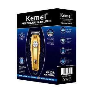 <span class=keywords><strong>Barberia</strong></span> KM-1986PG-cortadora eléctrica de cuerpo completamente de Metal, carga ajustable, acero al carbono, cuchilla, cabezal, cortadora de pelo Kemei - Product Image 5