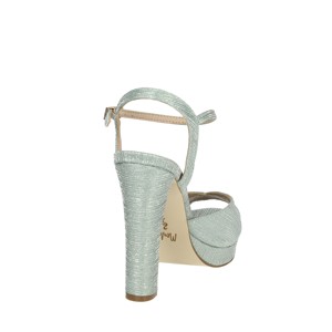 Alla moda sandali Open Toe argento con tacco 24160 modello per matrimonio esterno materiale superiore in pelliccia suola in PVC in plastica - Product Image 3