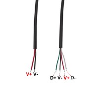 Cable de alimentación con conector USB 2.0 A macho tipo C de 2 y 4 pines, con cabezal en ángulo, para soldar, línea de reparación DIY, 0.25M, 0.3M, 1M