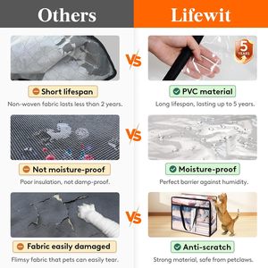45L Modern Clear Foldable Water Resistant Plastic Clothes & Blanket <b>Storage</b> <b>Bags</b> - Product Image 3
