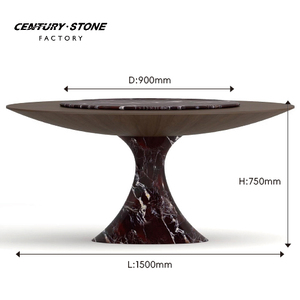 Centurystone ROSA levanto tròn màu đỏ đá cẩm thạch tự nhiên hỗn hợp gỗ hiện đại đồ nội thất sang trọng KICHEN bàn ăn - Product Image 2