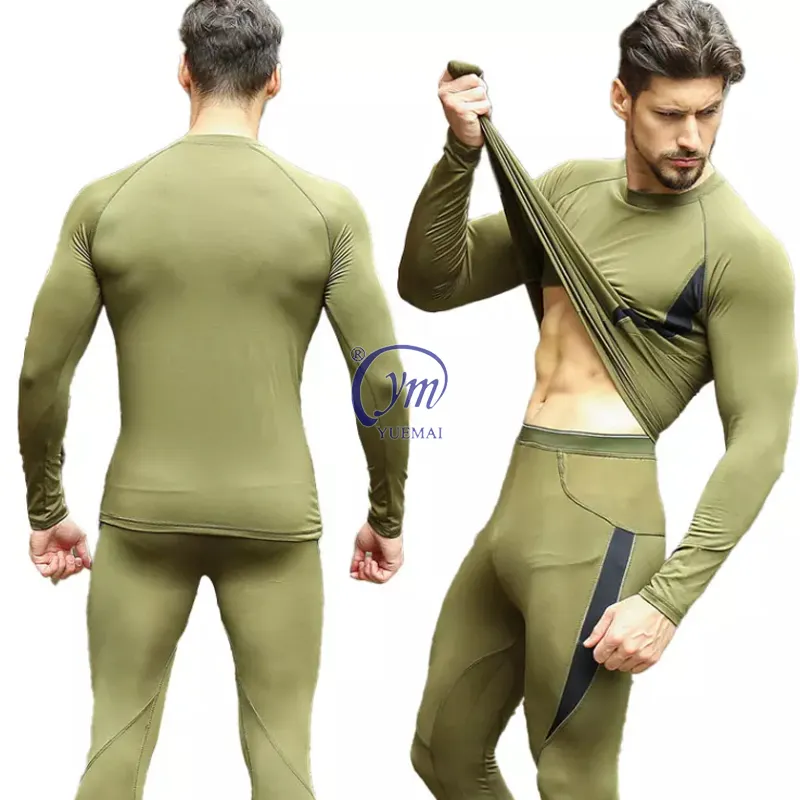 Yuemai 2023 High Elastic Fleece Quick-Dry Cycling Uniform Outdoor Sports Men Thermal Underwear