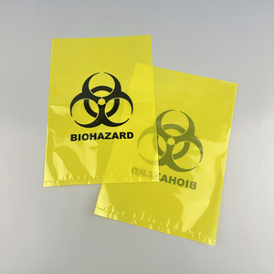 Autoclavable nhựa chất thải y tế túi màu vàng phẳng mở 10L đến <span class=keywords><strong>100L</strong></span> Biohazard túi màu đỏ - Product Image 5