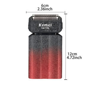 Afeitadora eléctrica recargable Kemei KM-T396 para hombre, recortadora de barba con cepillo de limpieza y carcasa de plástico - Product Image 2