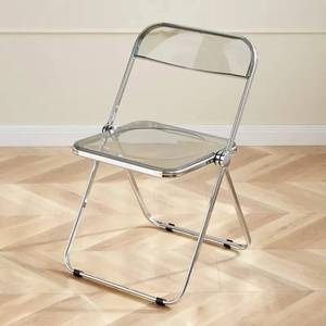 Portable Clear Acrylic Plastic Metal <b>Dining</b> Room Foldable Rental Hotel & Restaurant <b>Chairs</b> Industrial Design Kitchen Use - Product Image 3