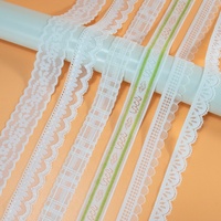 Dentelle avec motif assorti Élastiques en ruban de dentelle à œillets pour emballer les sacs de cadeaux Décoration de fleurs de mariage Fabrication de cartes