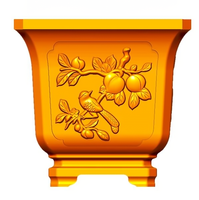 Moule de pot de fleurs décoratif de jardin en béton/ciment, moule de jardinière en plastique ABS, grand moule de pot de fleurs extérieur, jardinière à motif Fu