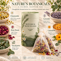 Sachets de bain botaniques en gros à la rose, lavande et camomille – Bain de fleurs aux herbes – Formule et emballage personnalisés OEM/ODM