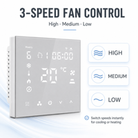 Termostato Inteligente Tuya para Fan Coil HVAC con WiFi y Modbus, Compatible con Alexa y Google Home para Villas y Hogares