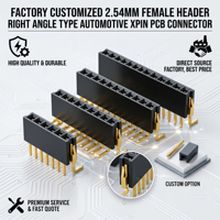 Conector PCB Automotriz XPIN de Ángulo Recto con Cabezal Hembra de 2.54 mm Personalizado de Fábrica